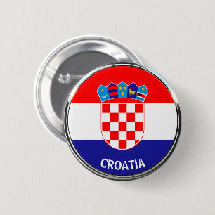 Badge Rond 5 Cm Armoiries croates, Hrvatski grb