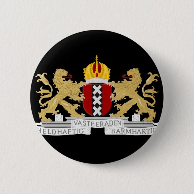 Badge Rond 5 Cm Armoiries d'Amsterdam (Devant)