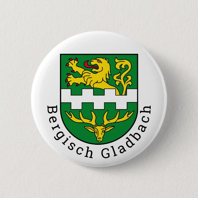 Badge Rond 5 Cm Armoiries de Bergisch Gladbach, Allemagne (Devant)