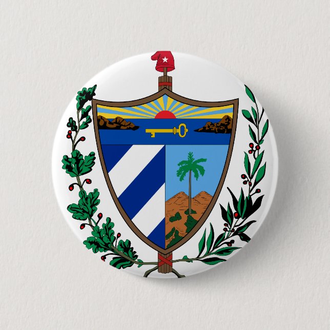 Badge Rond 5 Cm armoiries de cuba (Devant)