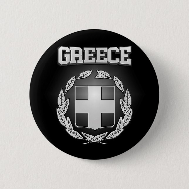 Badge Rond 5 Cm Armoiries de Grèce (Devant)
