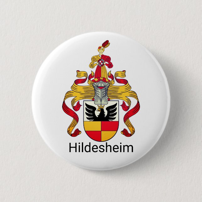 Badge Rond 5 Cm Armoiries de Hildesheim, Allemagne (Devant)