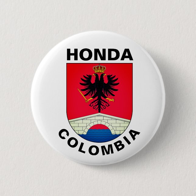 Badge Rond 5 Cm Armoiries de Honda (Tolima), Colombie (Devant)