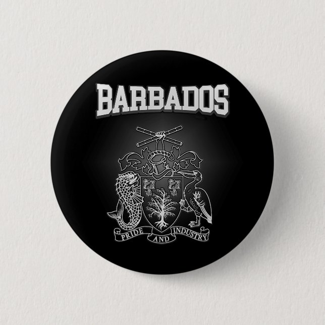 Badge Rond 5 Cm Armoiries de la Barbade (Devant)