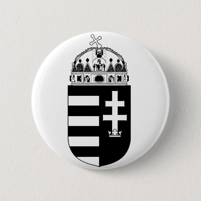 Badge Rond 5 Cm Armoiries de la Hongrie (Devant)