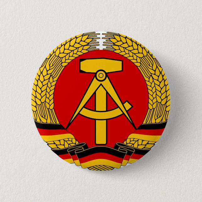 Badge Rond 5 Cm Armoiries de la RDA (Devant)