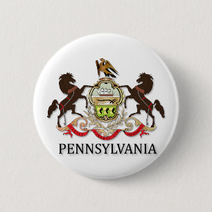 Badge Rond 5 Cm Armoiries de l'État de Pennsylvanie