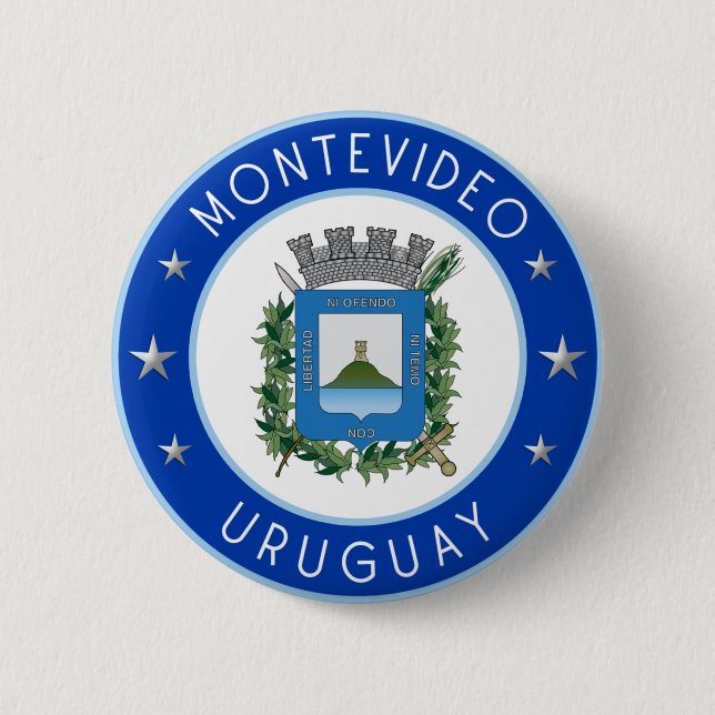 Badge Rond 5 Cm Armoiries De Montevideo (Devant)