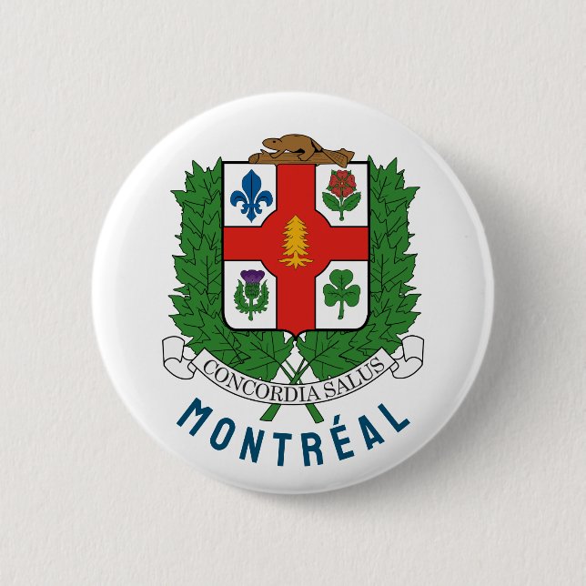 Badge Rond 5 Cm Armoiries de Montréal, CANADA (Devant)