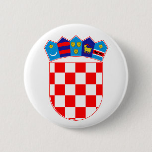 Badge Rond 5 Cm Armoiries de pays Croatie symbole emblème drapeau