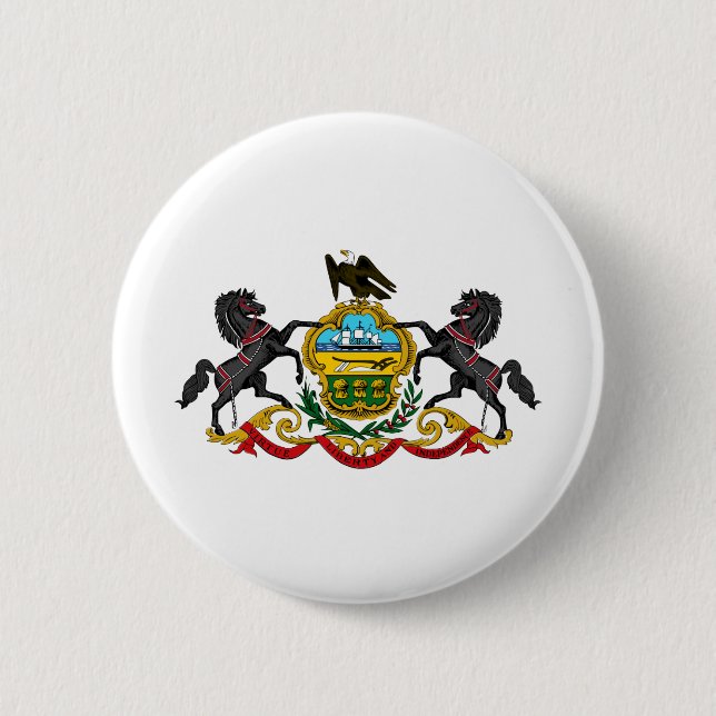 Badge Rond 5 Cm Armoiries de Pennsylvanie (Devant)