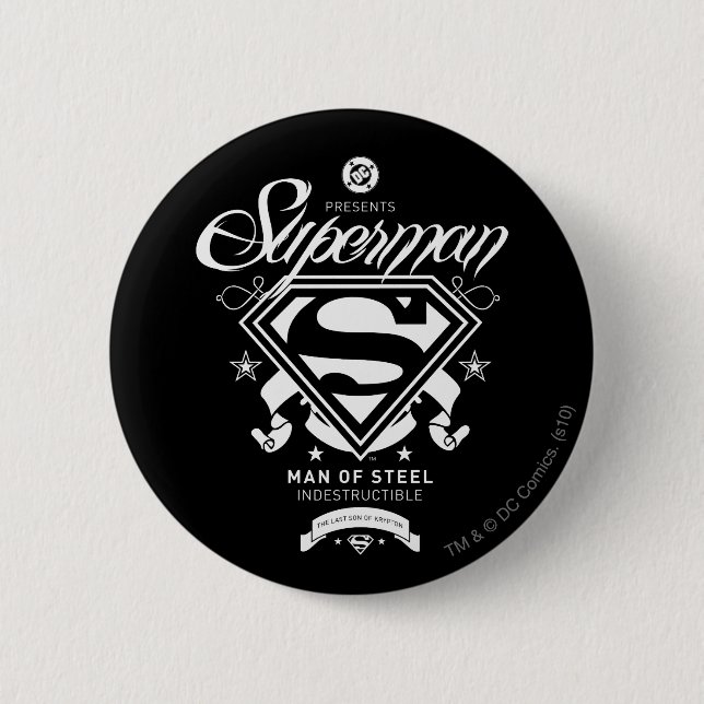 Badge Rond 5 Cm Armoiries de Superman (Devant)
