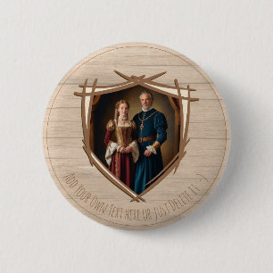 Badge Rond 5 Cm Armoiries du chevalier Moyen Age Vieux Vintage