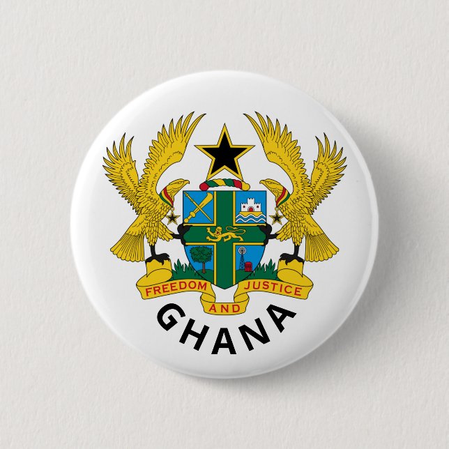 Badge Rond 5 Cm Armoiries du Ghana (Devant)