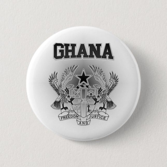 Badge Rond 5 Cm Armoiries du Ghana (Devant)