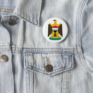 Badge Rond 5 Cm Armoiries du pays Irak symbole emblème drapeau aig