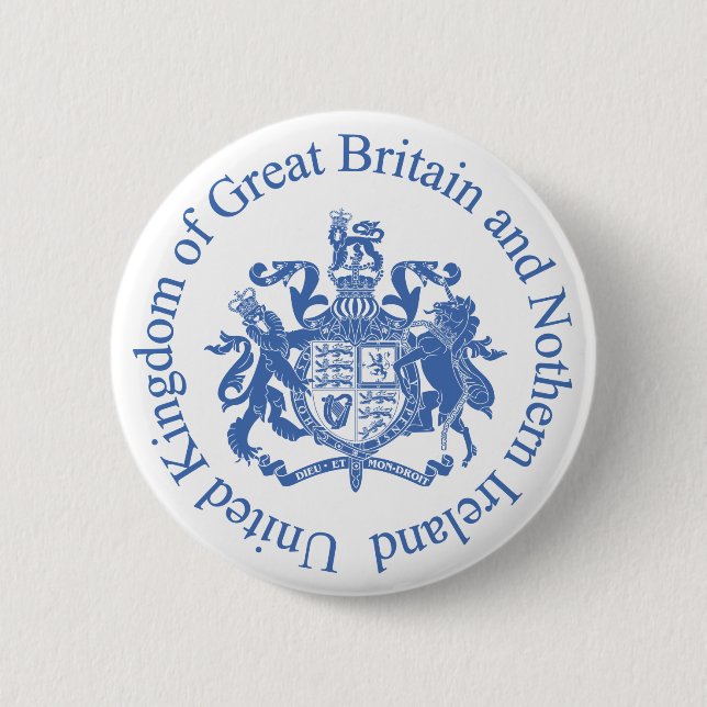 Badge Rond 5 Cm Armoiries du Royaume-Uni (Devant)