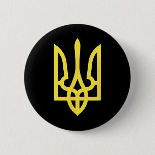 Badge Rond 5 Cm Armoiries officielles de l'Ukraine - Style Zelensk