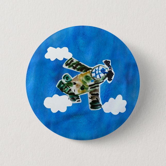Badge Rond 5 Cm Army Jet "Art by Kids" (Devant)