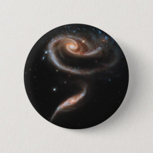 Badge Rond 5 Cm Arp 273 Galaxies Interagissant En Andromède.