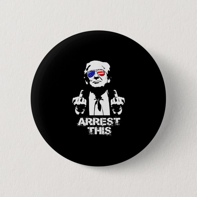 Badge Rond 5 Cm Arrestation de Trump ceci  (Devant)