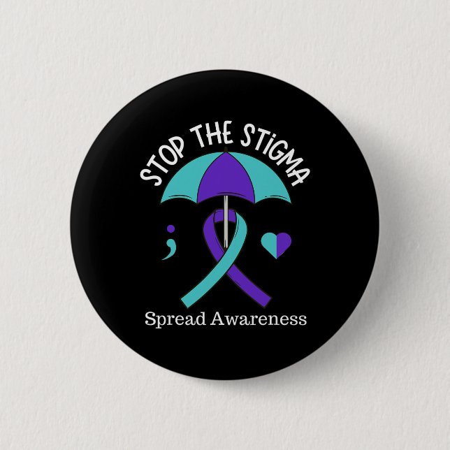 Badge Rond 5 Cm Arrêter La Stigma Diffuser Le Mois De Sensibilisat (Devant)