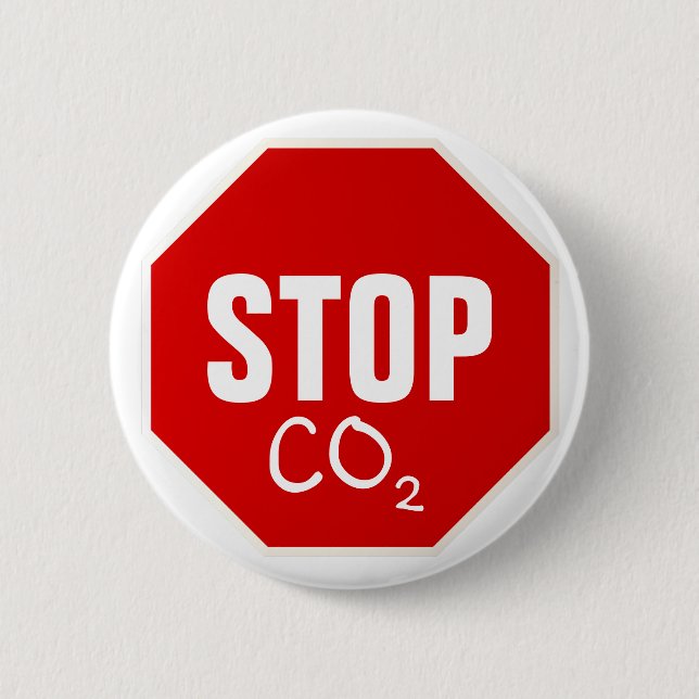 BADGE ROND 5 CM ARRÊTER LE CO2 (Devant)