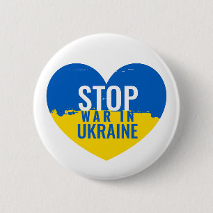 Badge Rond 5 Cm Arrêtez la guerre en Ukraine. Bouton