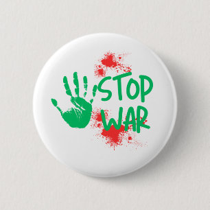 Badge Rond 5 Cm Arrêtez la guerre – Graphisme anti-guerre à emprei
