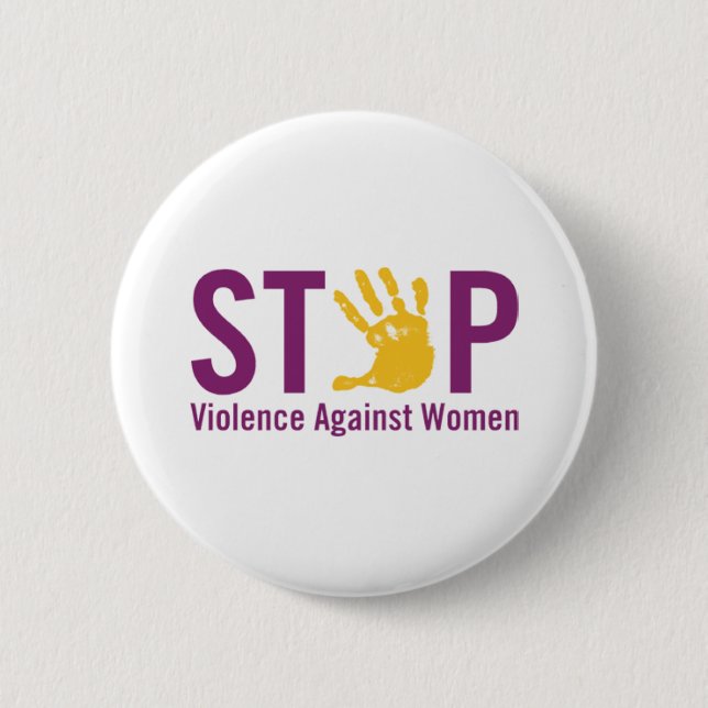 Badge Rond 5 Cm Arrêtez la violence contre des femmes (Devant)