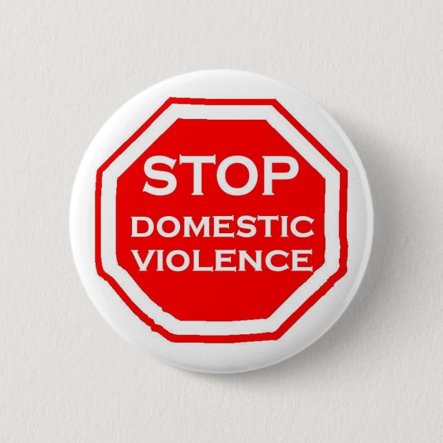 Badge Rond 5 Cm Arrêtez la violence familiale (Devant)