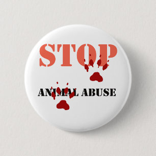 Badge Rond 5 Cm arrêtez l'abus animal