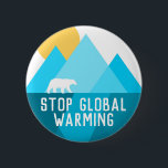 Badge Rond 5 Cm Arrêtez le bouton de glacier d'ours blanc de<br><div class="desc">Arrêtez le bouton de glacier d'ours blanc de réchauffement climatique</div>