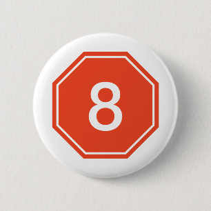 Badge Rond 5 Cm Arrêtez le bouton de l'appui vertical 8