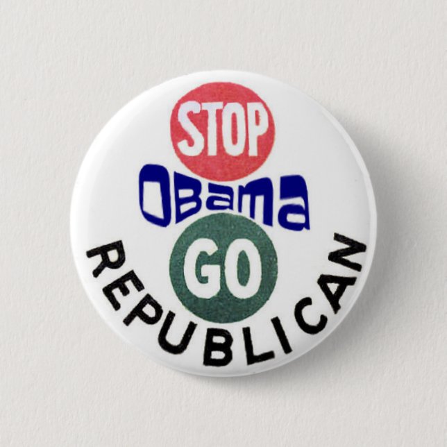Badge Rond 5 Cm Arrêtez le bouton d'Obama 2012 (Devant)