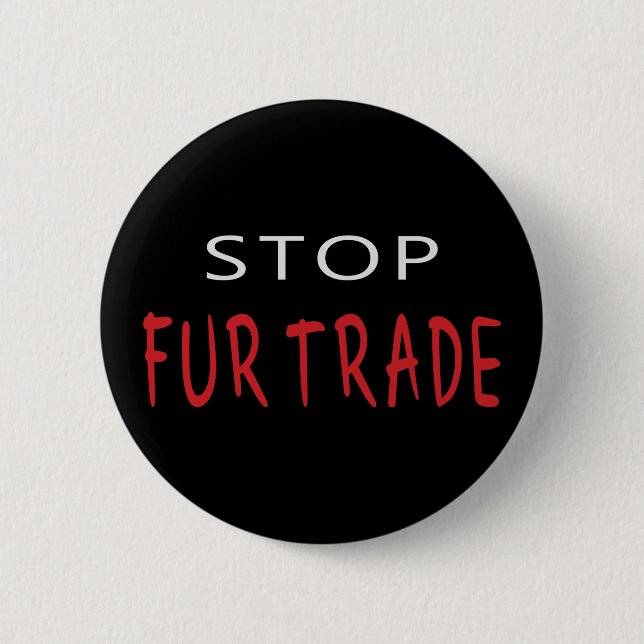 Badge Rond 5 Cm Arrêtez le commerce de fourrure (Devant)