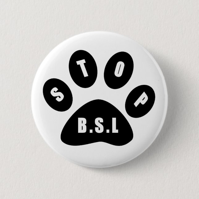 Badge Rond 5 Cm Arrêtez le Pin de BSL (Devant)