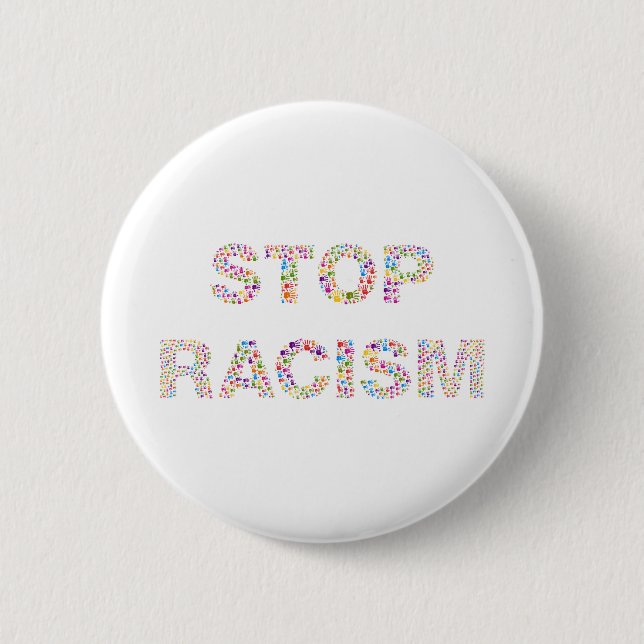 Badge Rond 5 Cm arrêtez le racisme (Devant)