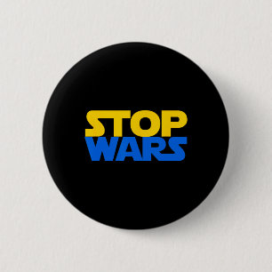 Badge Rond 5 Cm Arrêtez les guerres Ukraine Slava Drapeau ukrainie
