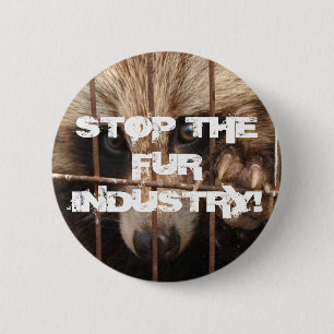 Badge Rond 5 Cm Arrêtez l'industrie de fourrure