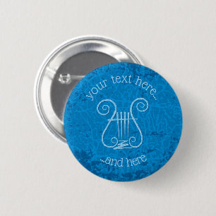 Badge Rond 5 Cm Arrière - plan Blue Lyre