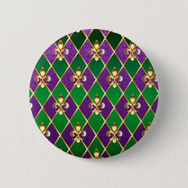 Badge Rond 5 Cm Arrière - plan de bijoux Mardi Gras (Devant)