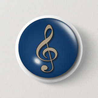 Badge Rond 5 Cm Arrière - plan de bleu de clef triple