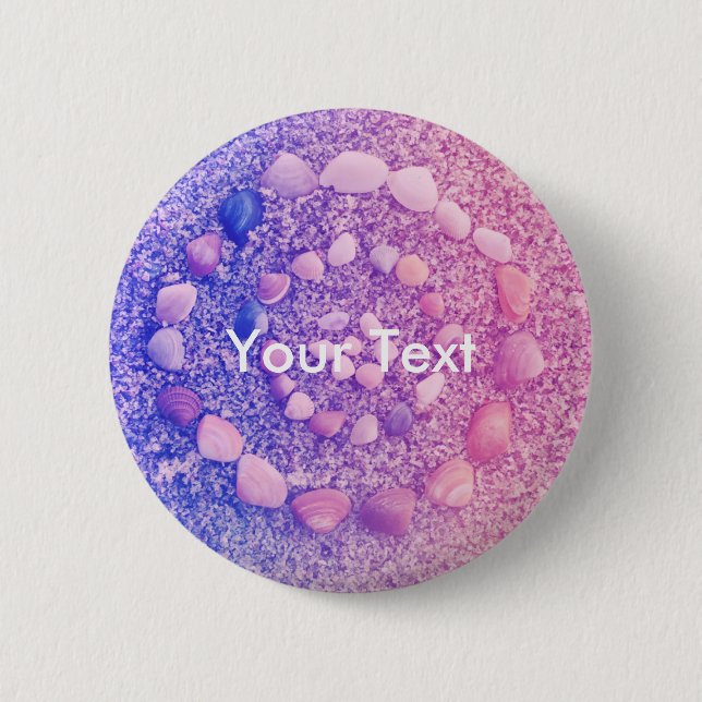 Badge Rond 5 Cm Arrière - plan du bouton Sea Shell (Devant)
