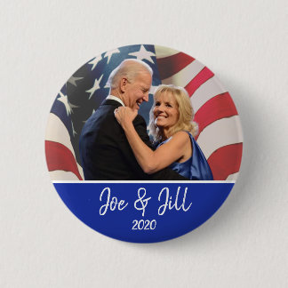 Badge Rond 5 Cm Arrière - plan du drapeau Joe & Jill Biden Préside