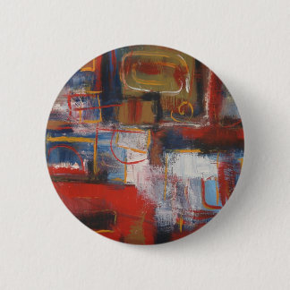 Badge Rond 5 Cm Art Abstrait africain - Carrés et cercles