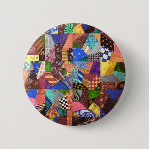 Badge Rond 5 Cm Art abstrait d'édredon de patchwork d'édredon fo