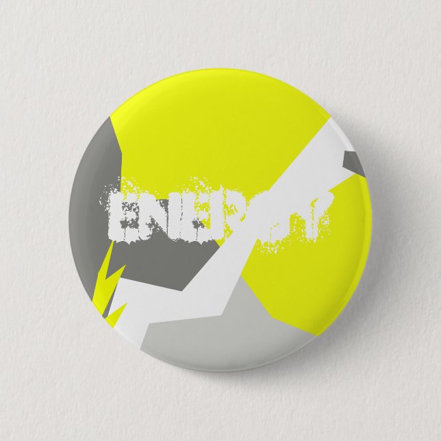 Badge Rond 5 Cm Art Abstrait Énergie gris jaune (Devant)