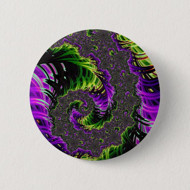 Badge Rond 5 Cm Art Abstrait Fractal Spirale Psychédélique Éclecti (Devant)