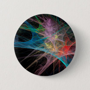 Badge Rond 5 Cm Art Abstrait Glace Arc-en-ciel